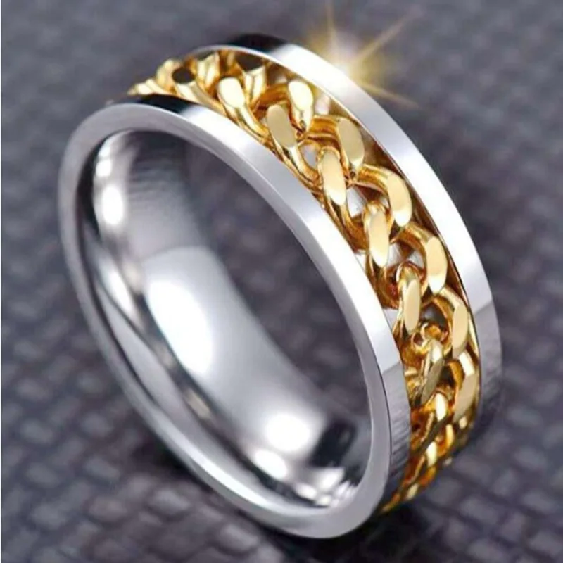 

Turnable Titanium Steel Chain Ring Stainless Steel Rotary Decompression Ring