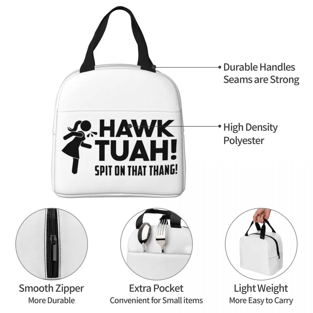 HAWK TUAH Изолированные сумки для ланча высокая емкость с насекомым контейнер еды