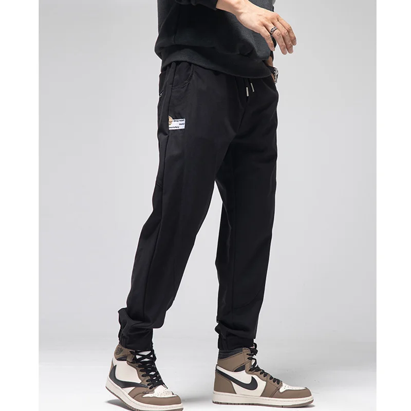 Men Clothing Autumn and Winter Straight Loose Cylinder Lanyard Casual Pants Vintage Comfortable Black Harun Trousers Women 2022
