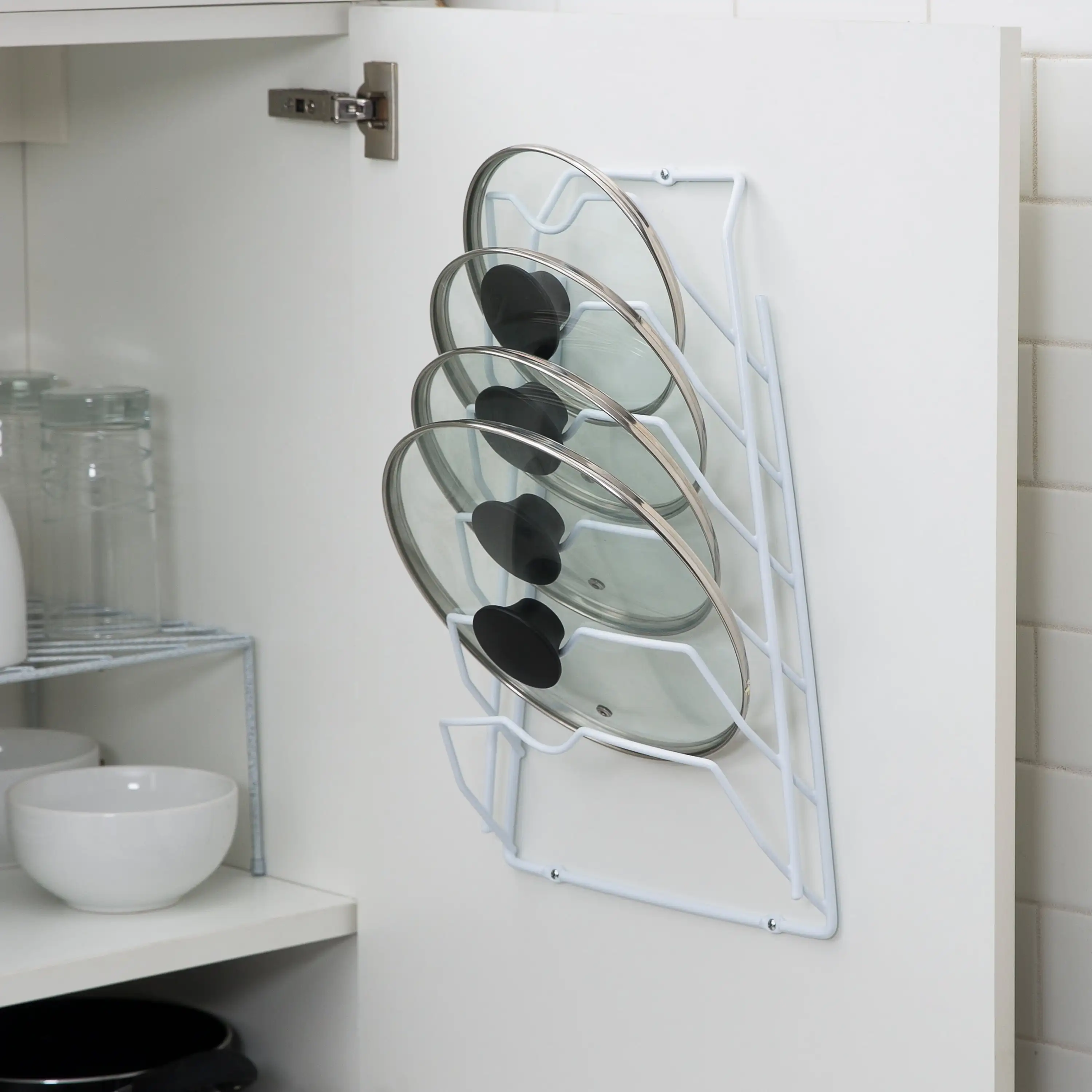 

6-Shelf Cabinet Rack Lid , 10.6 x 4 x 16.6 inches, White organizer kitchen
