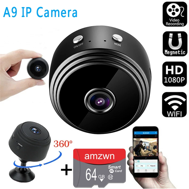 

Беспроводная веб-камера A9, Wi-Fi, HD, 1080P, вращается на 360 °