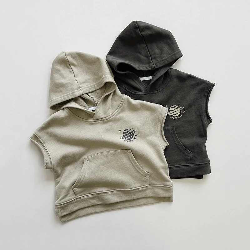 

Жилет с капюшоном для младенцев, х/б, с карманами