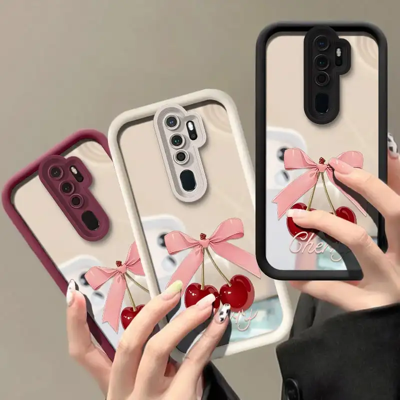 Милый чехол Cherry для Samsung Galaxy F54 F42 5G F41 F15 F05 F04 Чехол F23 F13 F12 Fashion Bow Girly Mirror Cover