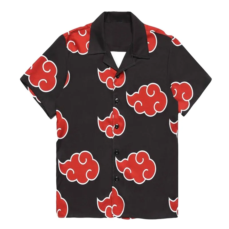 

Anime Ninja Uzumaki Uchiha Naru Hawaii Shirt Summer Short-sleeved Shirts Tops