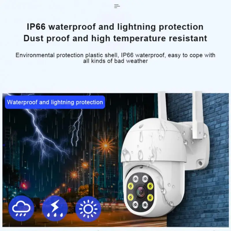 

Wifi Camera 1080p Waterproof 3.6mm Motion Detection Ai Human Detect Security Protection Security Camera Security Night