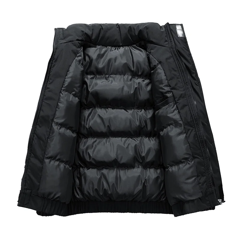 Winter Men's Bomber Jackets Casual Hooded Parkas Coat Men Streetwear Outdoor Windproof Down Parkas Thicken Mens Windbreakers