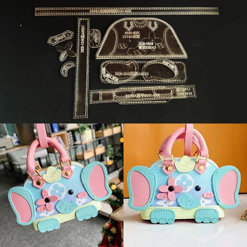 

Handmade leather goods DIY cartoon size similar to zero wallet storage bag layout drawing Handheld mini bag acrylic board tool