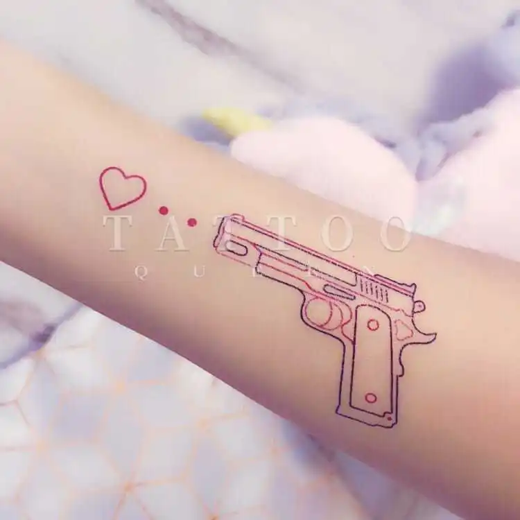 

Тату-наклейки розовые в форме сердца, водостойкие, до ключицы