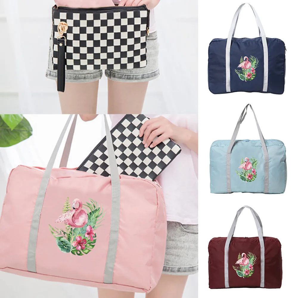 

Travel Bag Organizer Women Outdoor Camping Handbag Large Capacity Toiletries Storage Accessories Bags Flamingo Print Luggage Bag