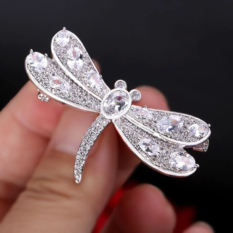 

Japan Korea's new dragonfly full diamond brooch suit coat shirt pin CLASSIC insect shawl scarf buckle gift for women