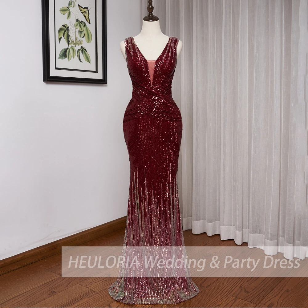 

Long formal prom evening dress one shoulder beading sequine wedding party dress Sparkle Mermaid Evening Dress