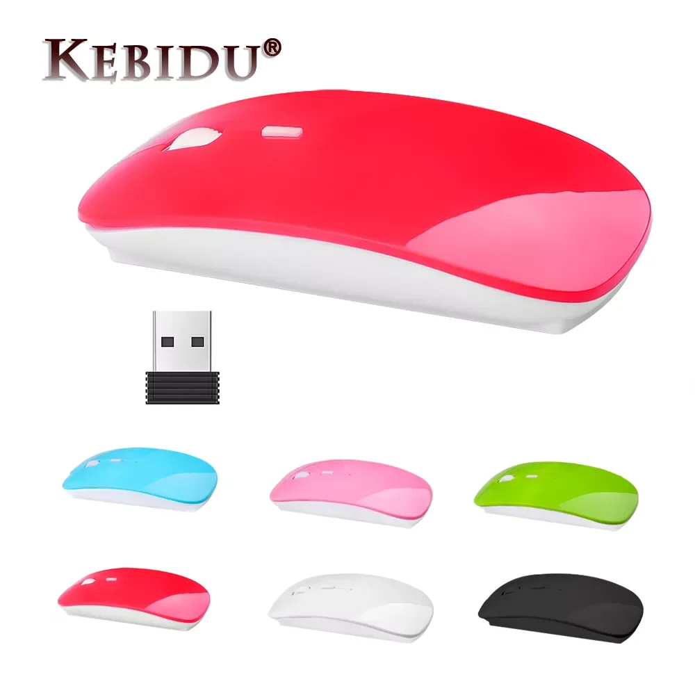 

Kebidumei Optical Wireless Mouse 2.4G Receiver Super Slim Mouse For Laptop Notebook PC Desktop Computer For Macbook Mac