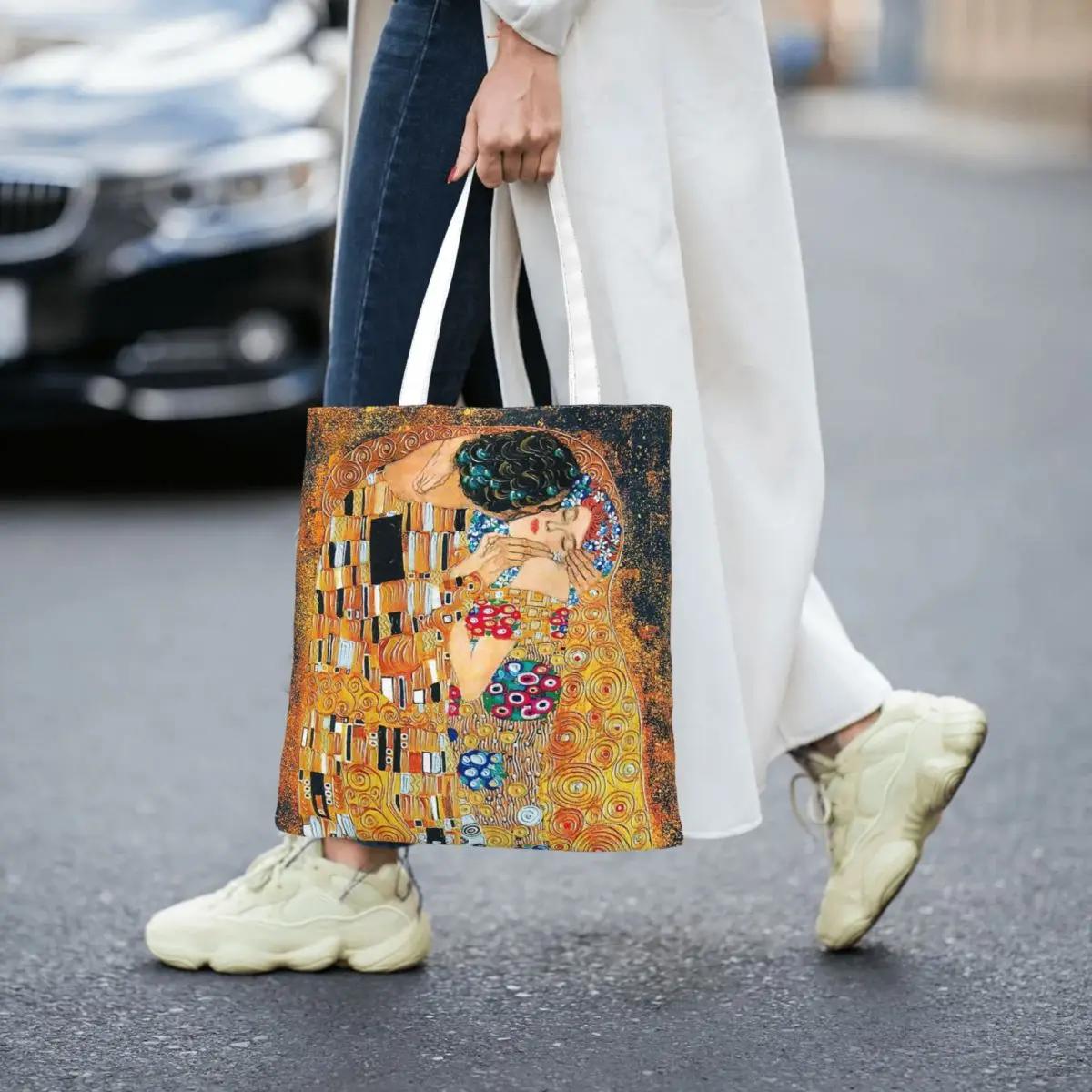 

Gustav Klimt - The Kiss Women Canvas Handbag Large Capacity Shopper Bag Tote Bag withSmall Shoulder Bag