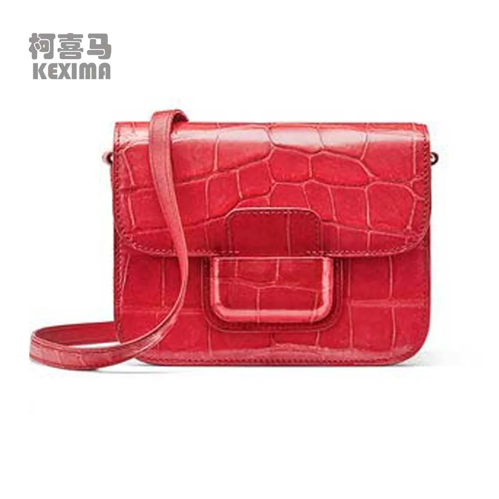 

KEXIMA gete America crocodile skin Female bag new single shoulder bag summer tide Small square bag female falp alligator