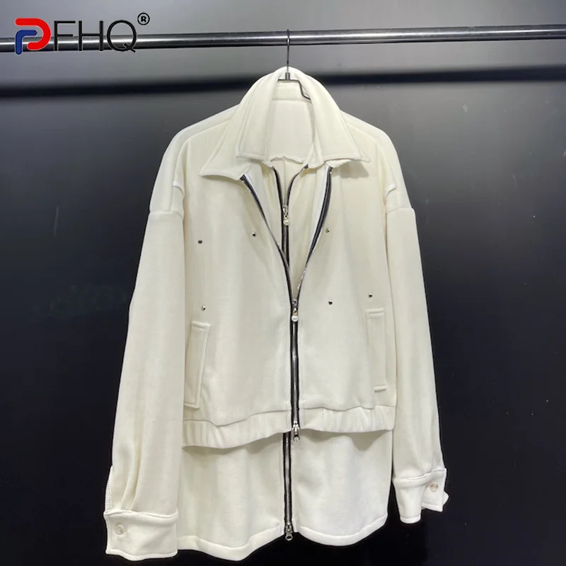 

PFHQ Design Corduroy Zipper Folding Coat Shirt Thin Stripe Spring New Men's 2023 High Quality Elegant Trendy Jackets Streetwear