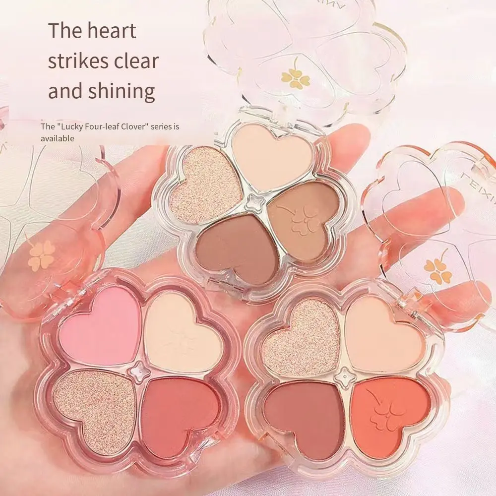 

Matte Pearlescent Eyeshadow Palettes Highlighters Contours 4 Four-leaf Clover Petals Palette Brightening Skin Makeup Cosmetics