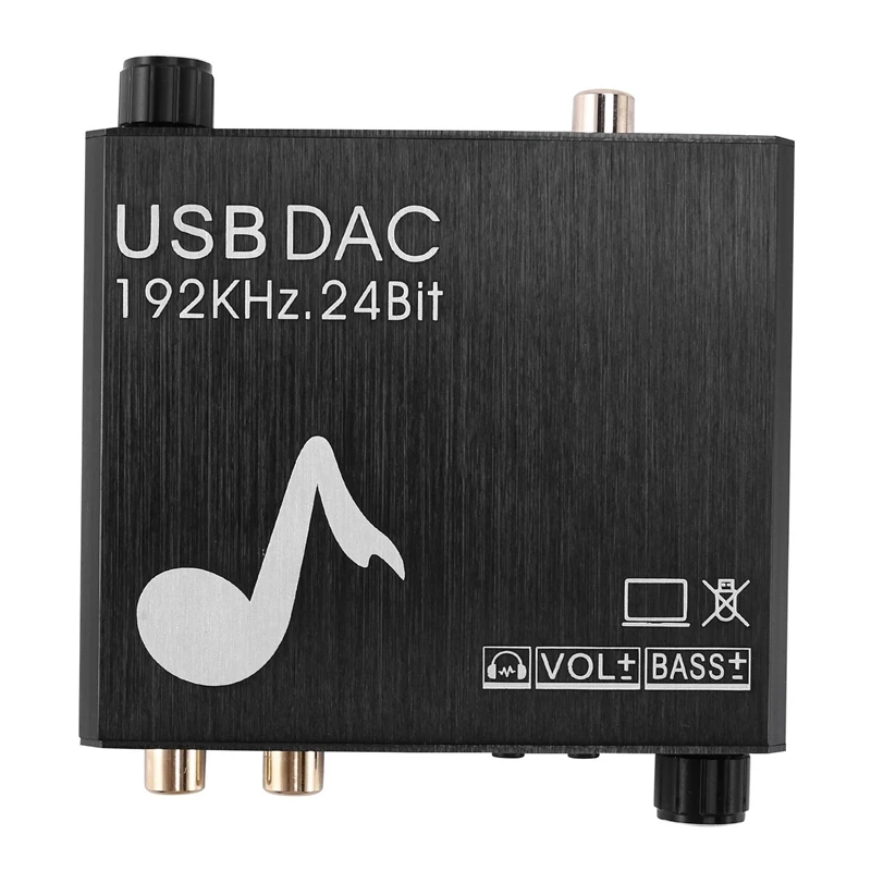 

DAC Converter 192Khz 2.4Bit Digital To Analog Audio Converter Supports Volume Control, Bass For DVD HD Player
