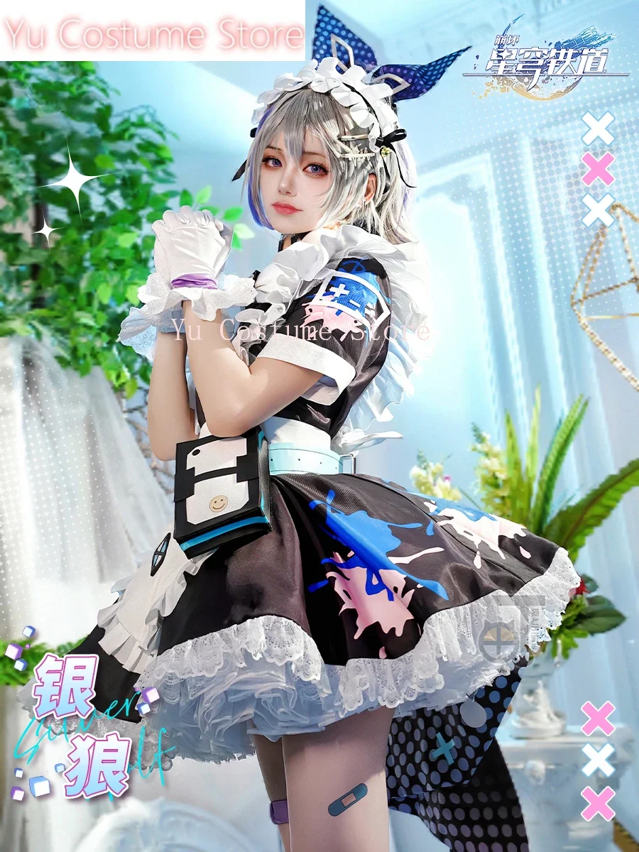 Honkai: Star Rail серебряное платье горничной с волком карнавальный костюм потому что