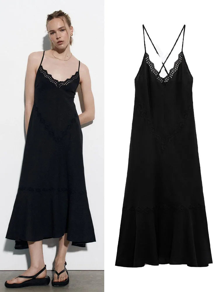 

Женское летнее платье с V-образным вырезом и открытой спиной