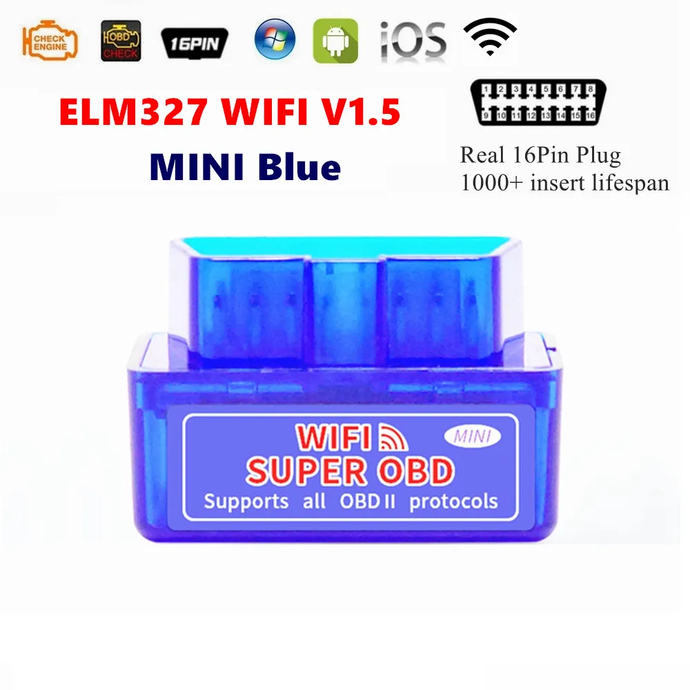 

Новый Super Mini ElM327 Wi-Fi OBD2 адаптер ELM327 WiFi OBD2 сканер автомобильных кодов для IOS Iphone ELM327 Wi-Fi V1.5 автомобильный диагностический инструмент
