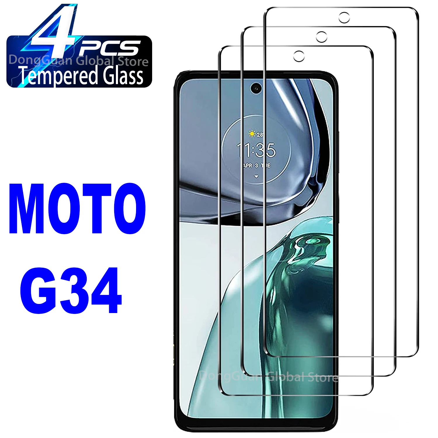 Закаленное защитное стекло 9H для Motorola Moto G34 G04 G04S G64 G14 G54 G84 5G 2/4 шт HD