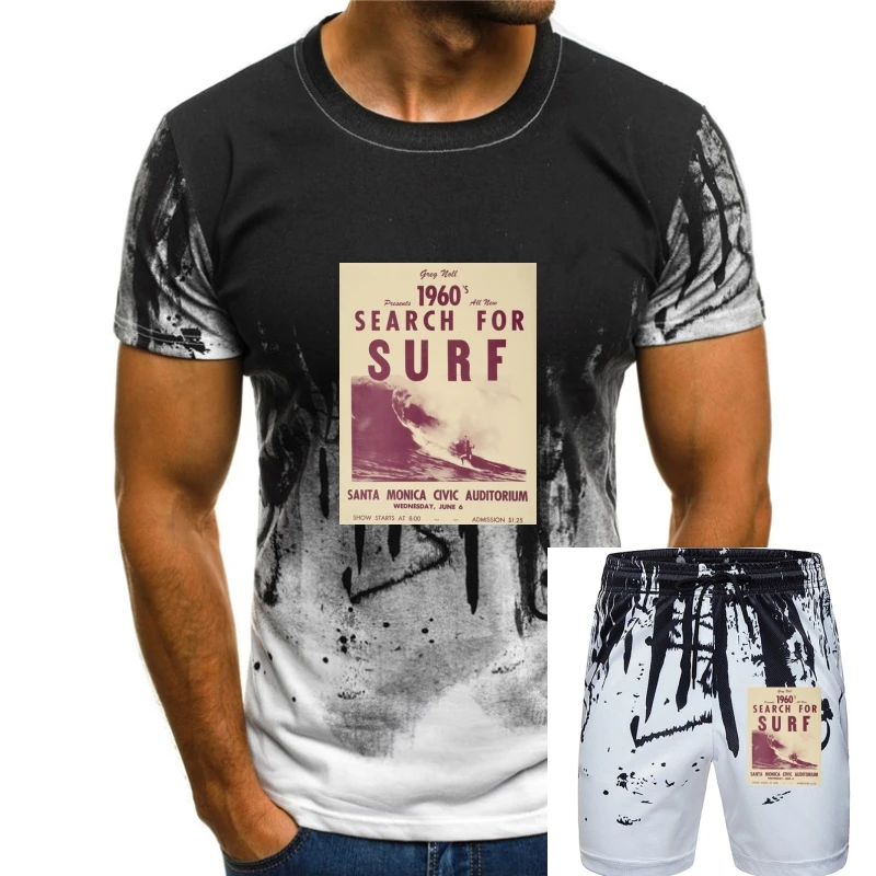 

Vintage 60's Surfing Movie Poster Printed on Men's T-Shirt Free Shipping