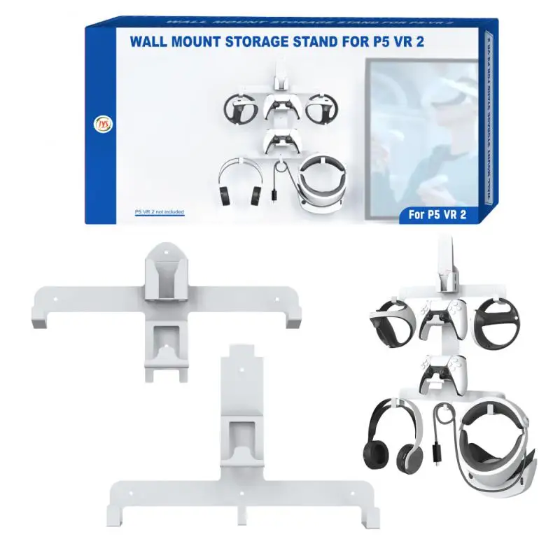 

For Ps5/ps Vr2/headset Wall Storage Bracket Multi-functional Wall-mounted Hanging Rack Storage Stand Holder Portable White