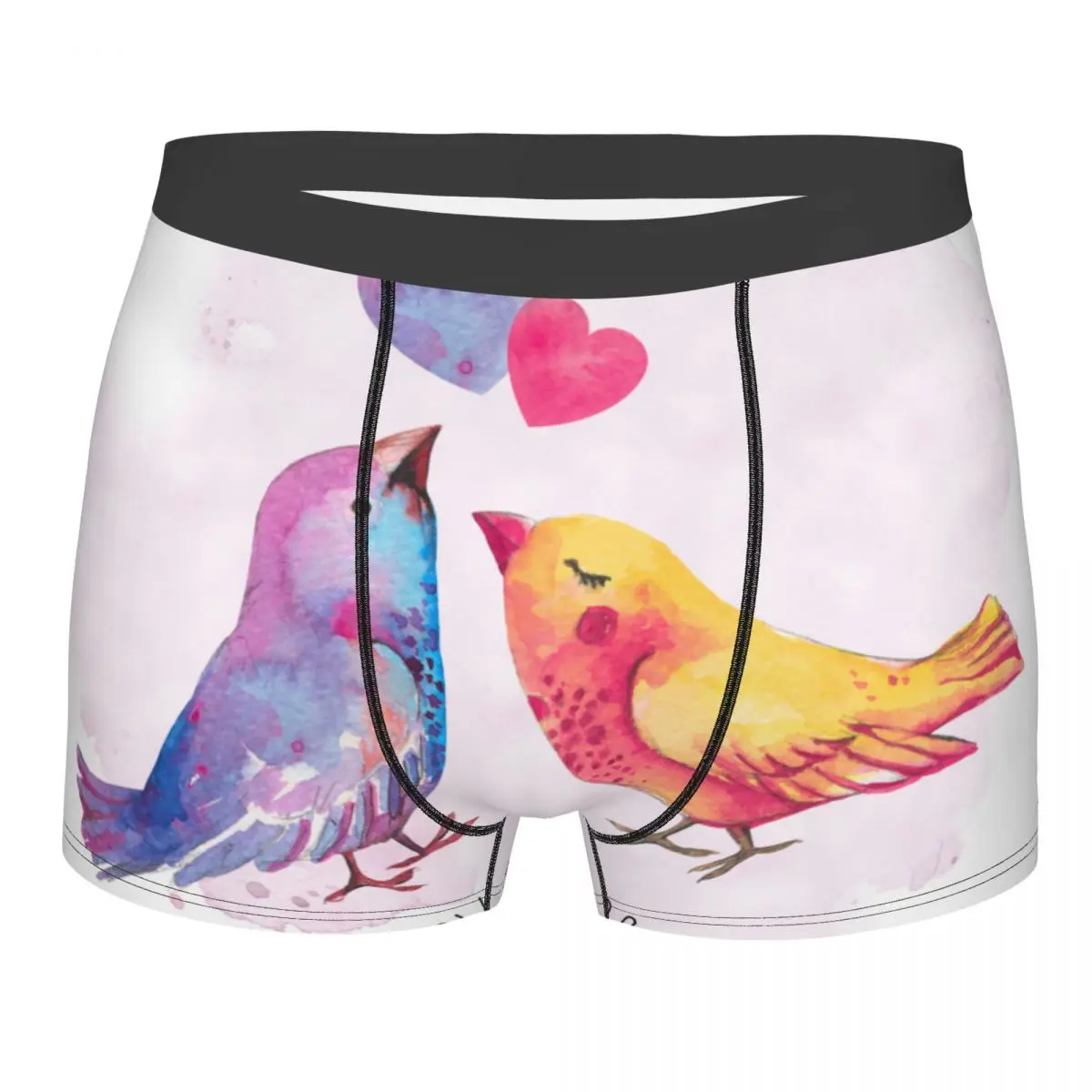 

Men's Panties Underpants Boxers Underwear Birds In Love Valentine's Day Hearts Sexy Male Shorts