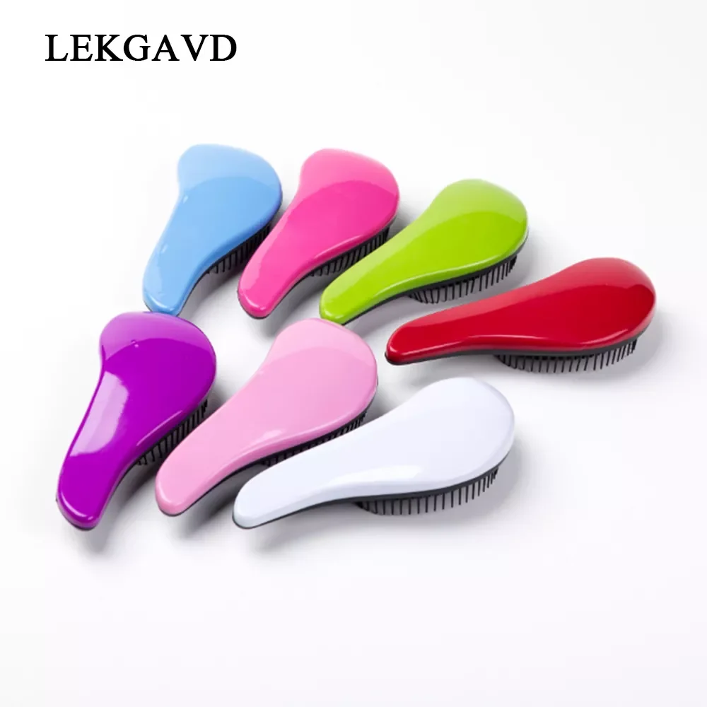 

Magic Anti-static Hair Brush Handle Tangle Detangling Comb Shower Electroplate Massage Comb Salon Hair Styling Tool