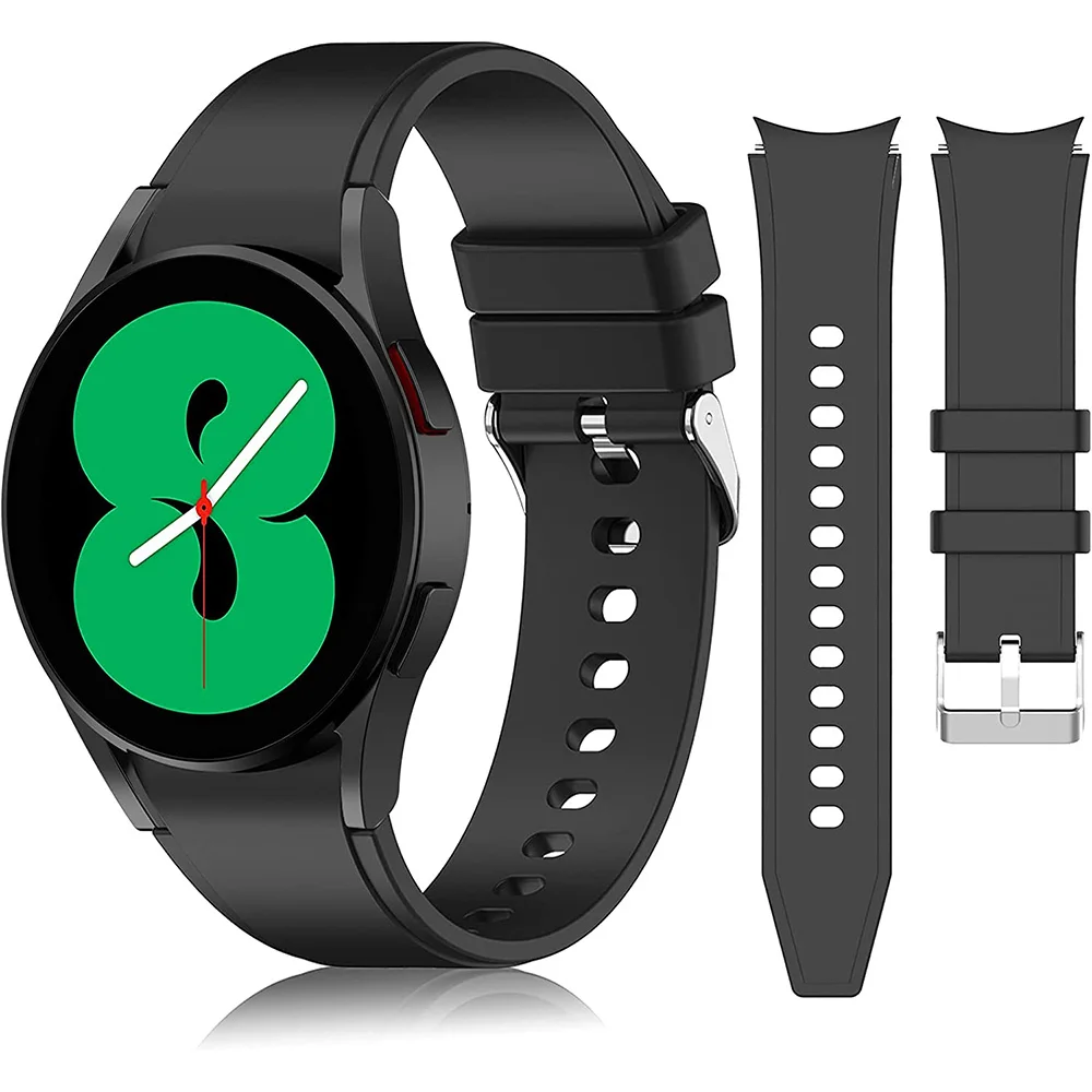 

Ремешок силиконовый для Samsung Galaxy Watch 4 40 мм 44 мм 5 Pro, спортивный браслет с изогнутым концом без зазоров для Galaxy Watch 4 Classic 42 мм 46 мм