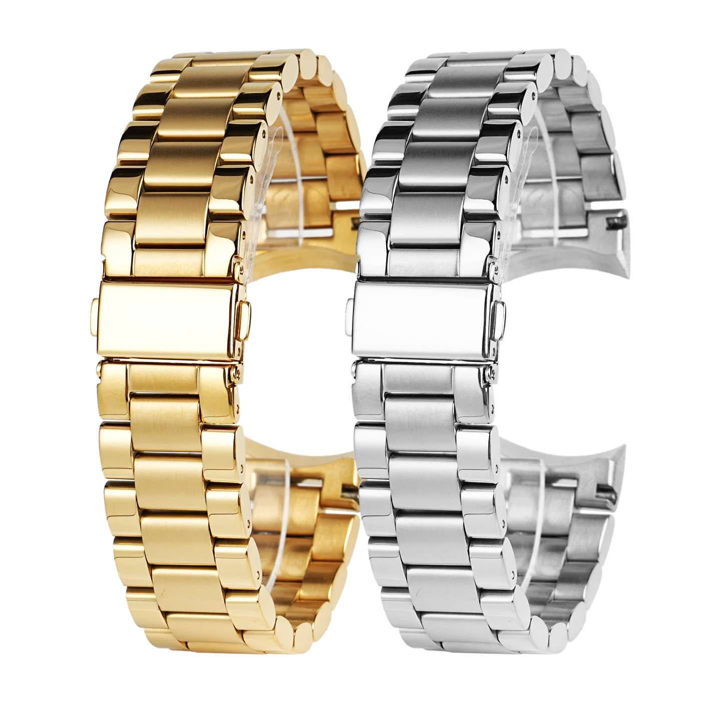 Браслет из цельной стали для женских часов Michael Kors MK5798MK6959MK7257, стальной браслет с изогнутыми краями, ремешок для часов из нержавеющей стали (art.: 3920da4925a53) - 3920da4925a53