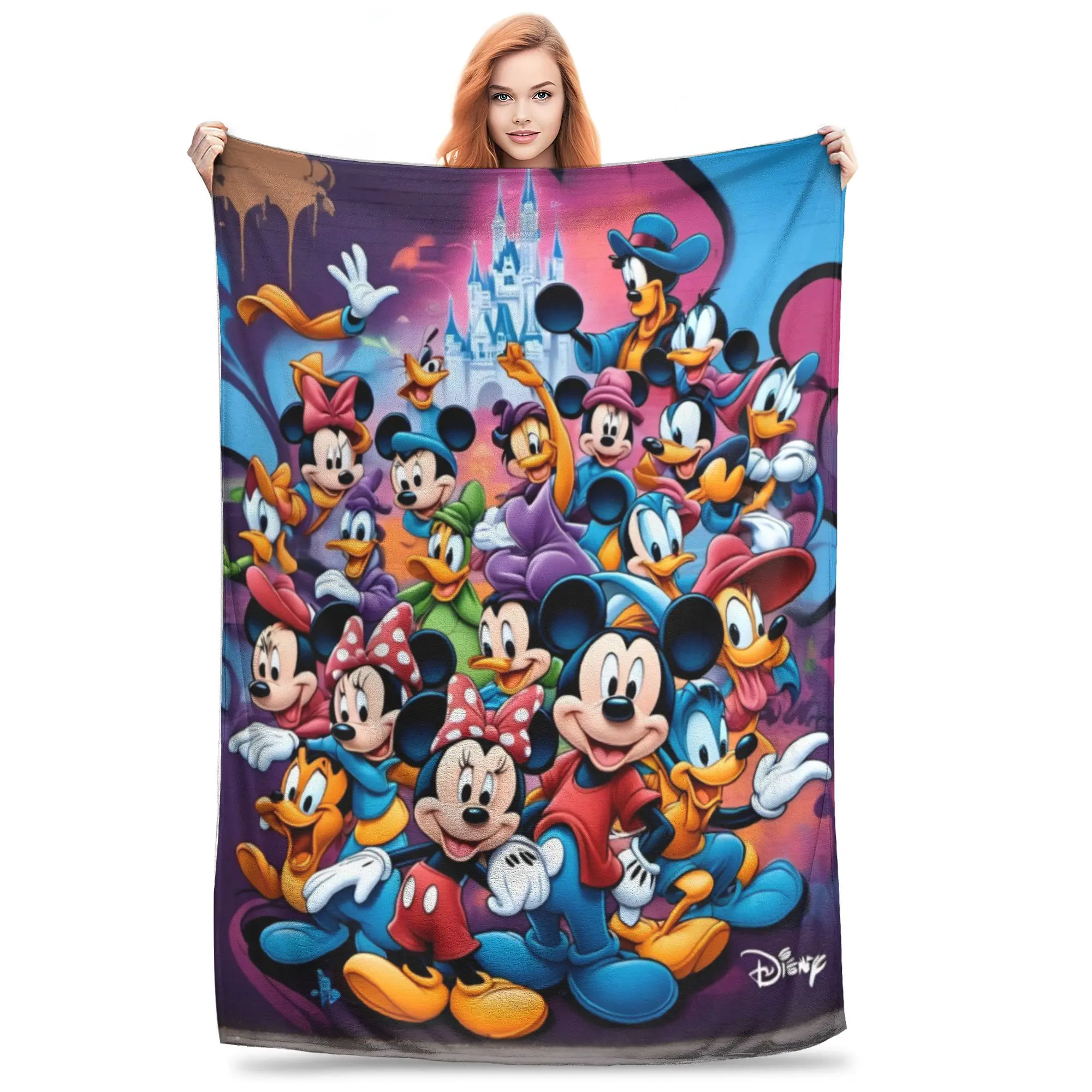 Шерстяное одеяло с Микки Маусом и Дональдом Даком Минни Гуфи Графи креативное