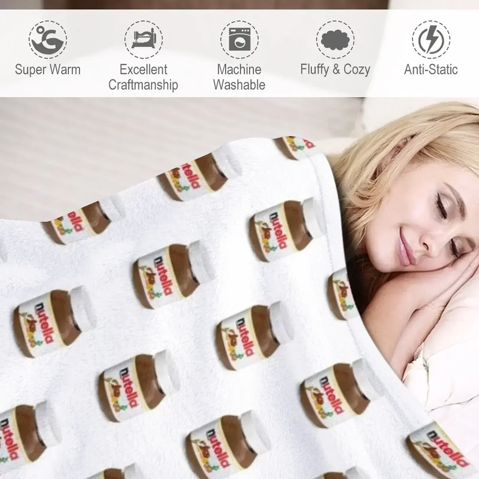 Новое настоящее одеяло Nutella на Хэллоуин для младенцев тонкие одеяла