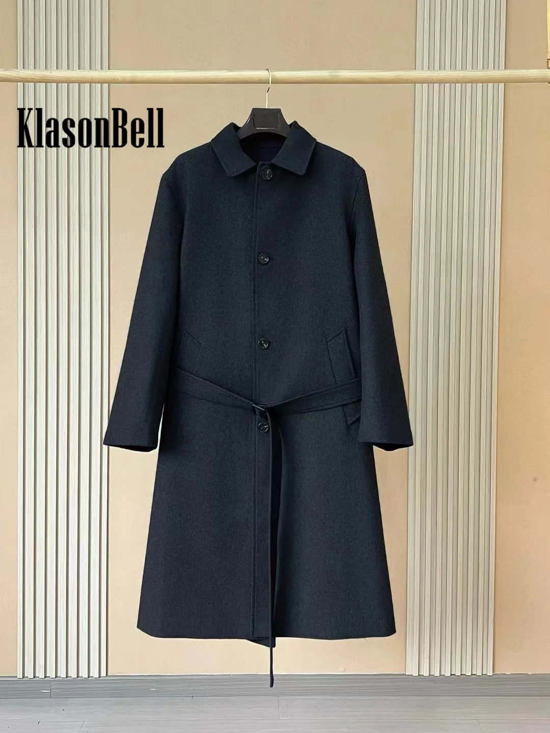 10.26 KlasonBell Мужская одежда Модная повседневная двусторонняя Длинный плащ с