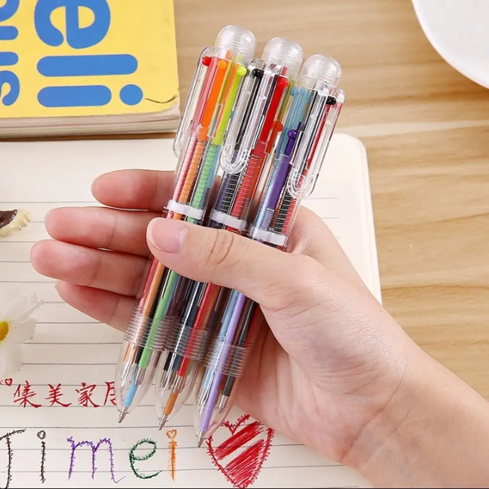 

Канцелярские принадлежности Kawaii 6 цветов письменный инструмент 0,7 мм шариковая ручка разноцветные ручки цветные чернила авторучка для подписи