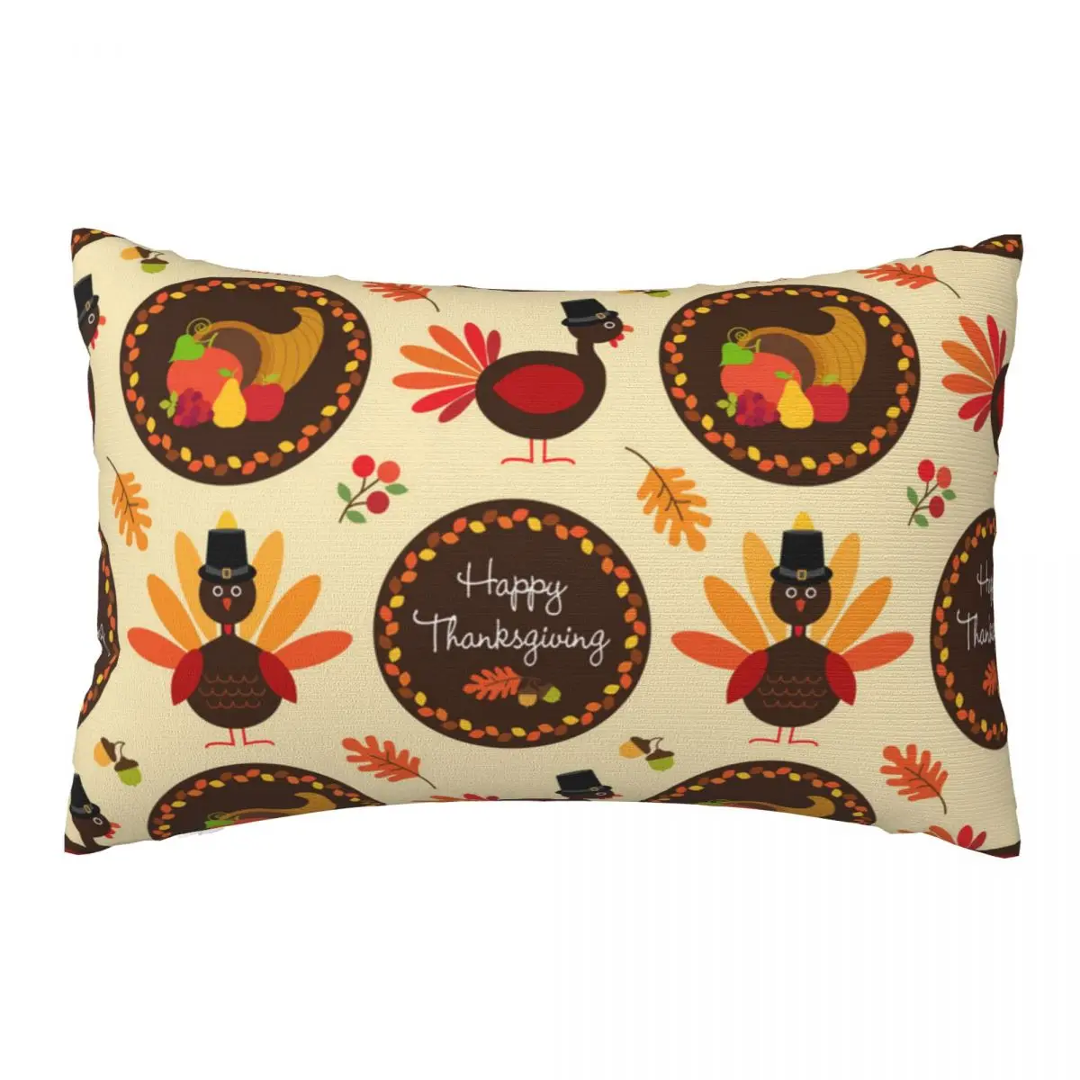

Thanksgiving With Turkeys Decorative Pillow Covers Throw Pillow Cover Home Pillows Shells Cushion Cover Zippered Pillowcase