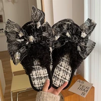 cute animal slipper for women girls fashion kawaii fluffy winter warm slippers woman lace linen bow house slippers funny shoes