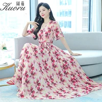 dress women elegant for chic evening beach long fashion chiffon party floral casual summer outfits 2022 maxi luxury prom dresses