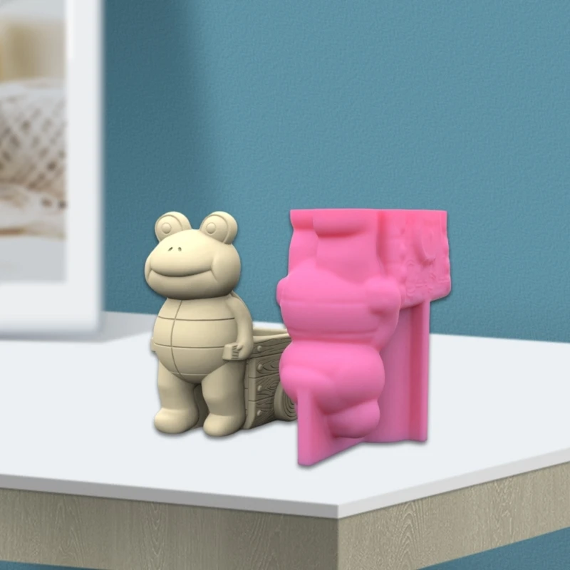 Милая лягушка держатель для ручек цветочный горшок смоляная форма сочные кашпо