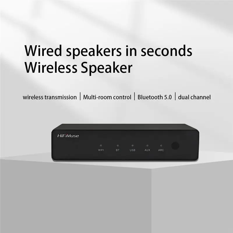 Фото Беспроводной аудиоприемник Hifimuse R20 с Wi-Fi и Bluetooth, Hi-Fi музыкальный адаптер для дома, поддержка Airplay, DLNA, Spotify, Tidal, стриминговый плеер (версия для США) №5