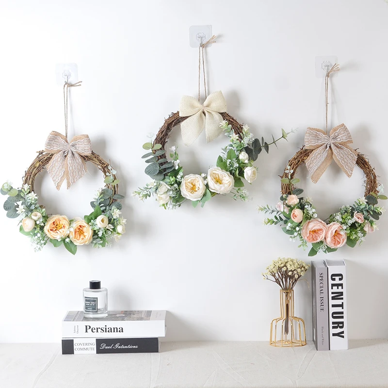 

Nordic Simulation Hydrangea Peony Wreath Cafe Nursery Wedding Scene Layout Wall Decoration Decorative Wall Hanging Flower decor