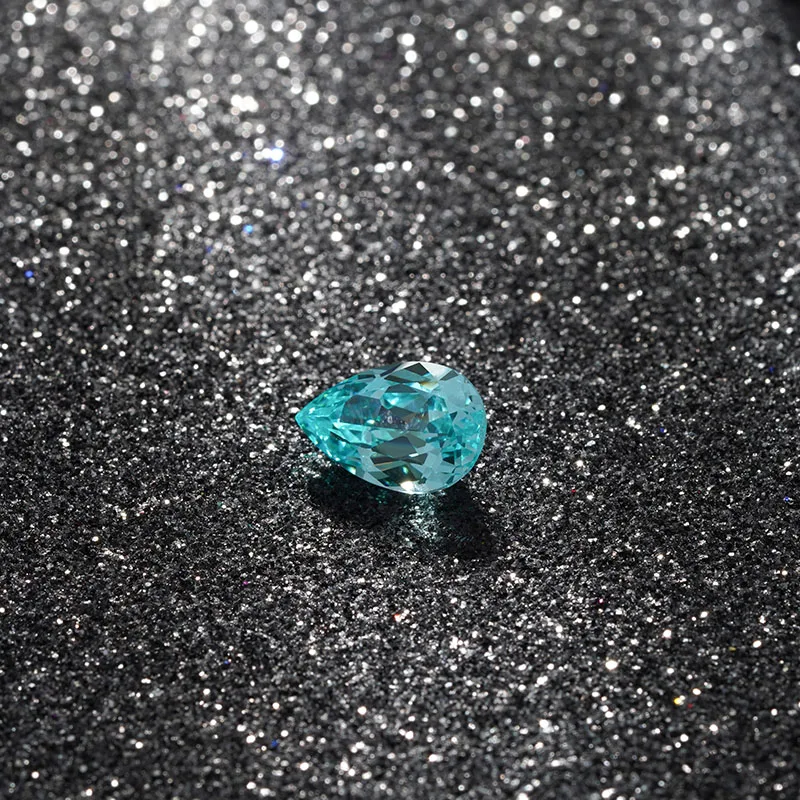 Paraiba Color Lab выращенный сапфир свободный камень грушевидной формы для установки