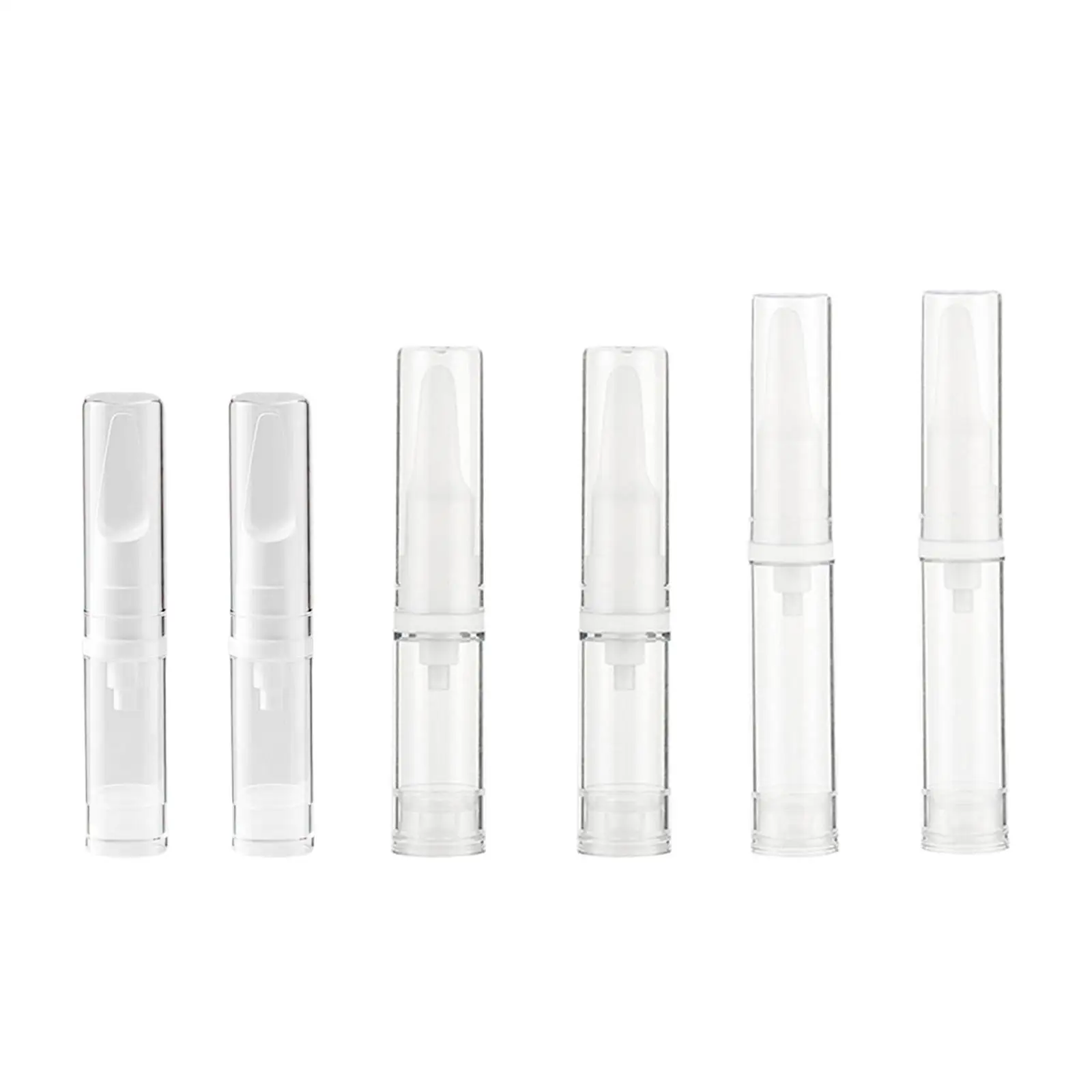 

2x Travel Press Pump Bottles Sample Packing Makeup Lotion Container Vial Clear Portable Cosmetic Container Airless Pump Bottles