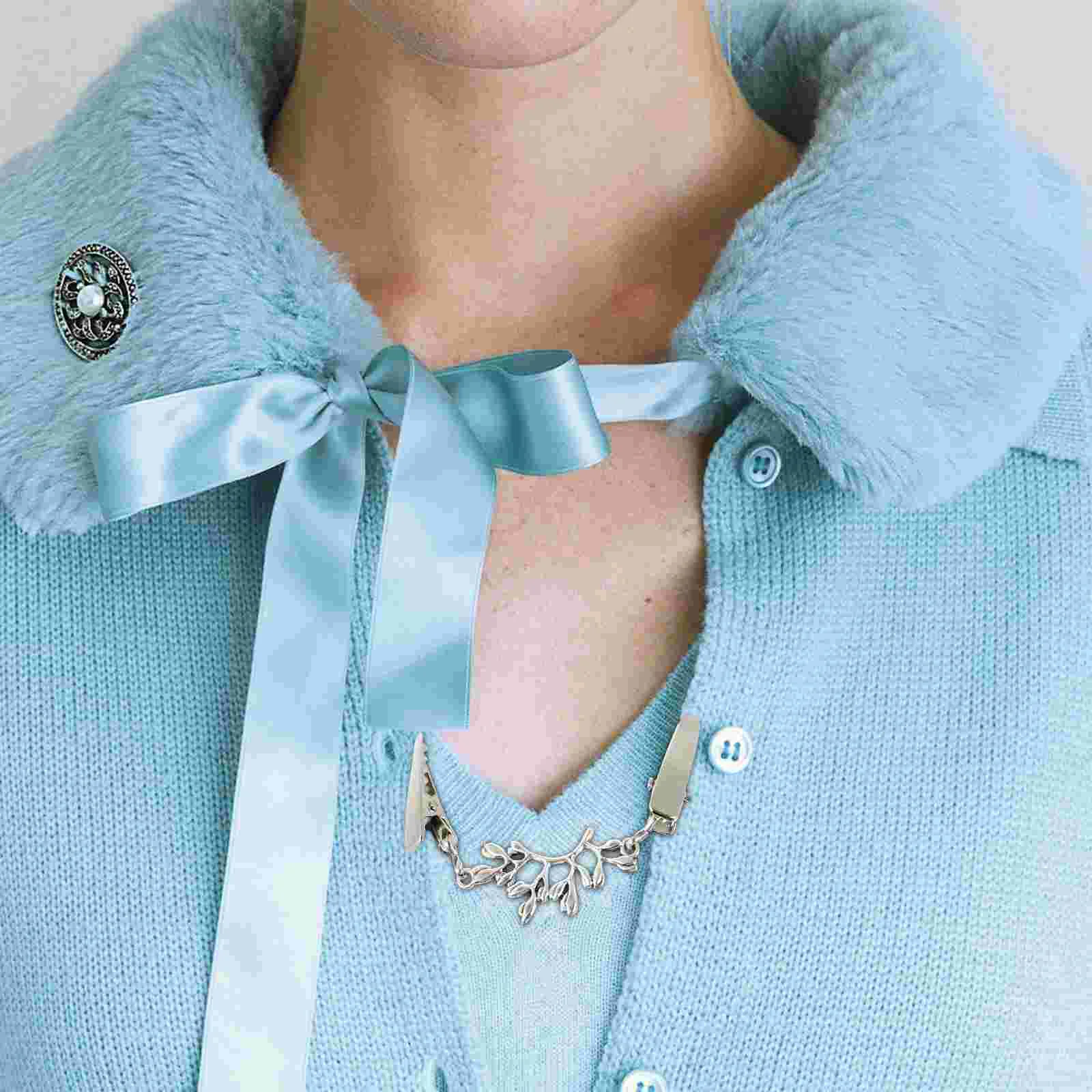 

5pcs Sweater Clip Dresses Collar Clips Cardigan Clips or Clasp Metal Tie Tack Clip Sweater Clip