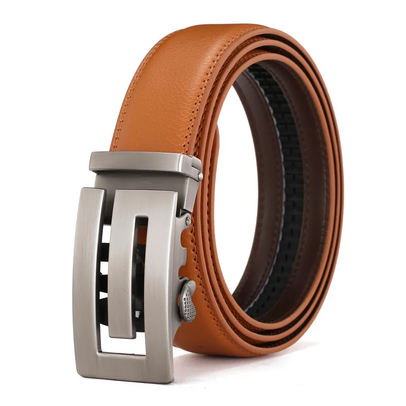 Men's Automatic Buckle Leather Fashionable Male Business Luxury Brand Belt For Men Youth