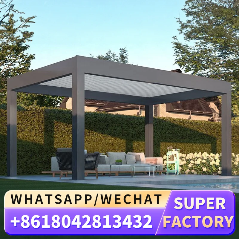 Наружная алюминиевая жалюзка для жалюзи электрическая биоклиматическая