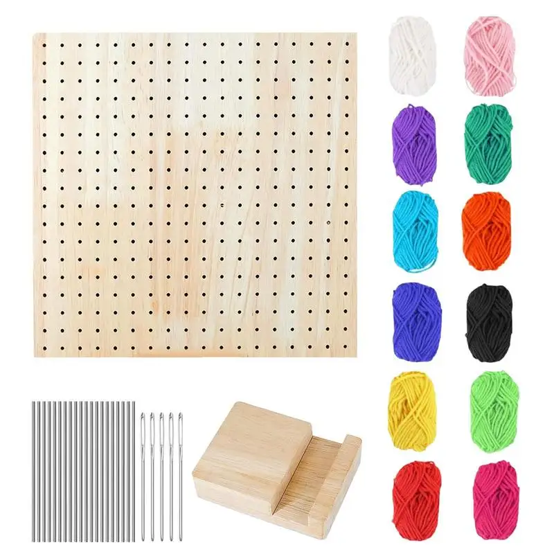 

Wooden Blocking Board For Knitting Wooden Knitting Base Square Crochet Bocking Board With Pins Handcrafted Knitting Base For