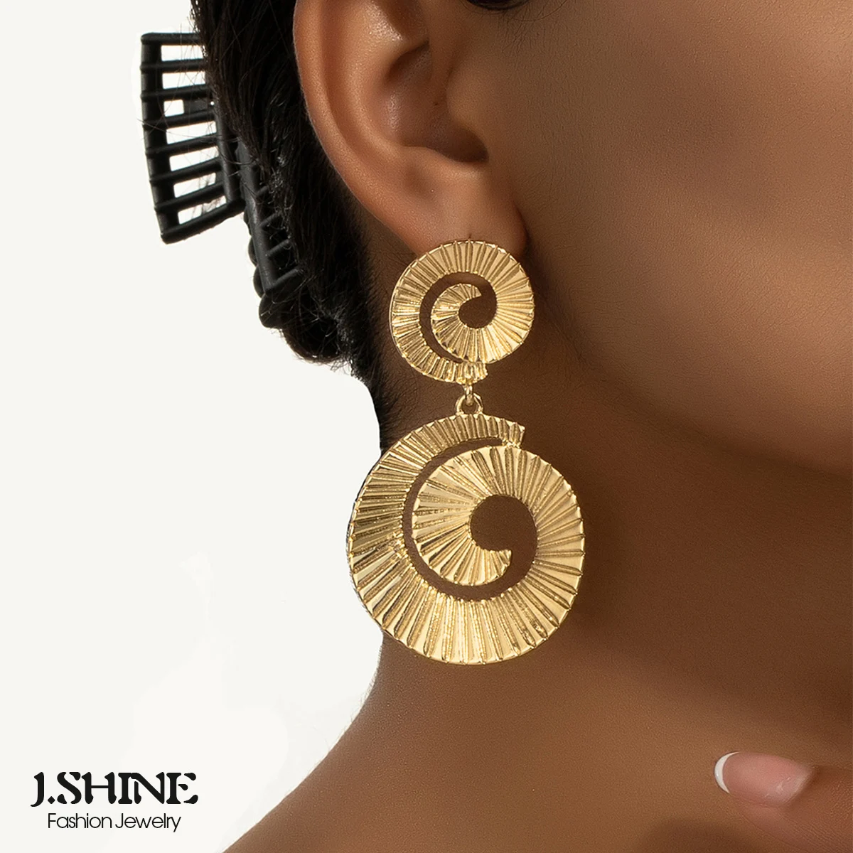 Геометрические металлические круглые висячие серьги JShine Hyperbole в форме спирали, большие серьги в стиле панк-рок, модные украшения для ушей, женские аксессуары Геометрические металлические круглые висячие серьги JShine Hyperbole в форме спирали, большие серьги в стиле панк-рок, модные украшения для ушей, женские аксессуары