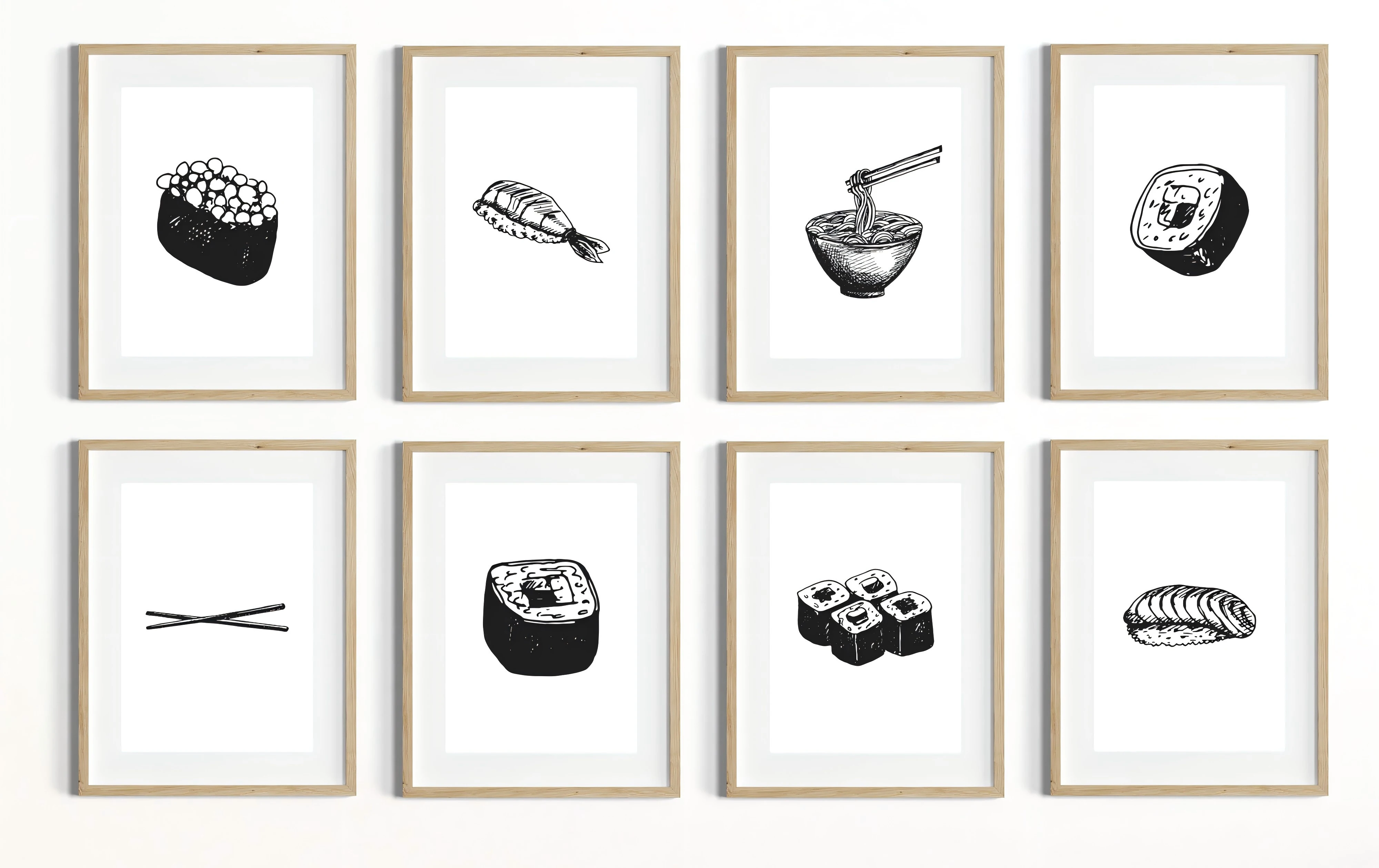 Плакат &quotСуши Рамен&quot на холсте