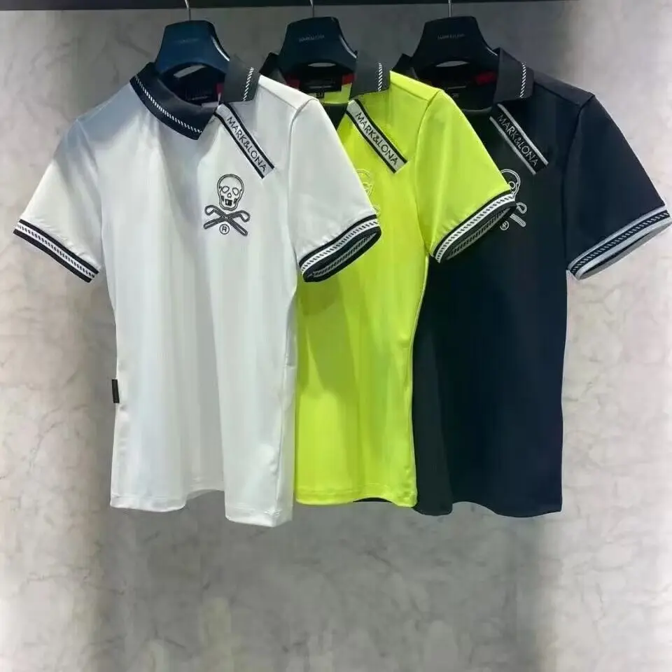 

Golf apparel for women 23 summer short sleeve skull top with cardigan lapel